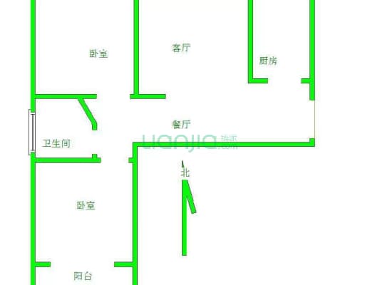 领秀世纪城 2室2厅 南-户型图
