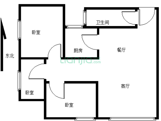 上江北碾子山标准三房双证出售房东诚心出-户型图