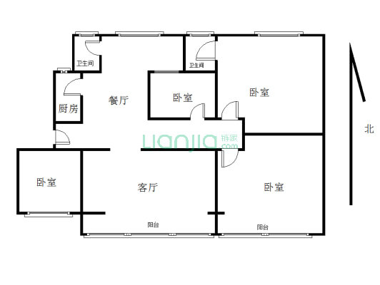 南兴街精装4房单价低户型通透适合居住-户型图