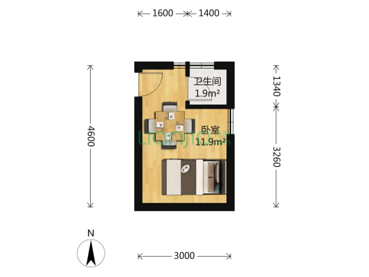 长乐路672弄 1室1厅1卫 0平方