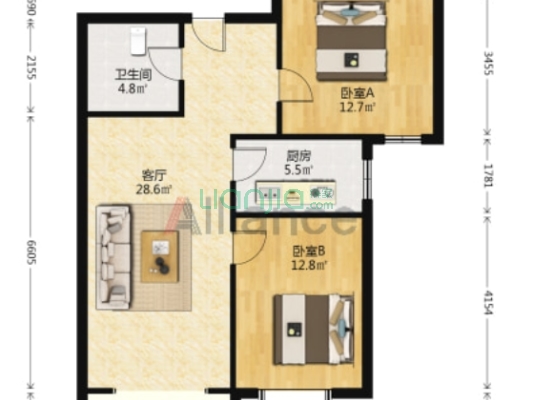 新社区小区环境好，园林式绿化，人车分流，配套齐全-户型图