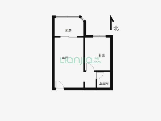 北京路  地铁口  精装修  单身公寓-户型图