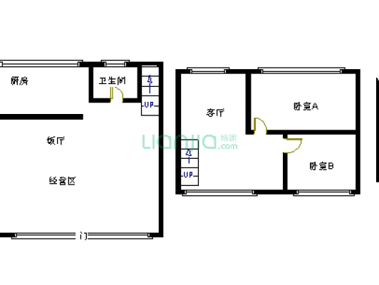 涪江河畔B区 2室2厅 东-户型图