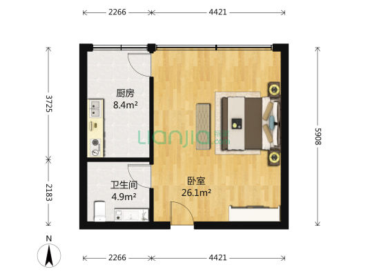 万科世贸广场 1室0厅1卫 78平方