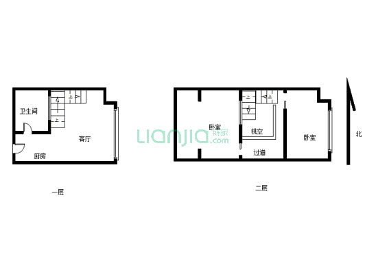 一米阳光 精装两室  配套成熟 复式公寓-户型图
