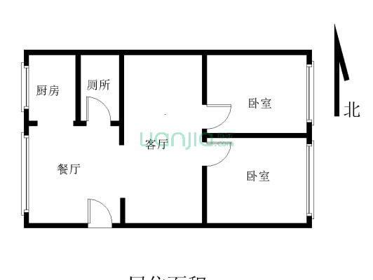 永辉大厦 2室2厅 交通便利 小区环境干净舒适 适合居住-户型图