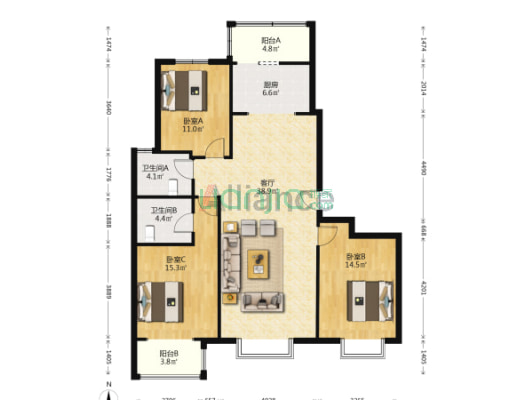 休闲养老社区  农大的房子  农大的物业  奈斯-户型图
