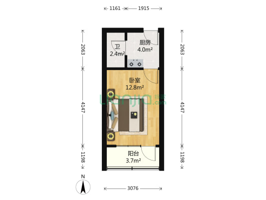 侯家宅 1室0厅1卫 28平方