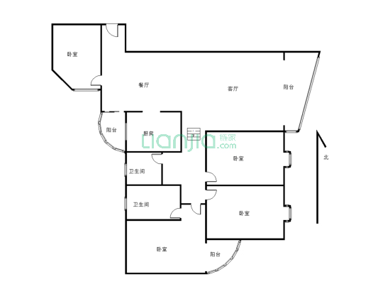 上江城，一线江景房，153平米，单价便宜  看房方便-户型图