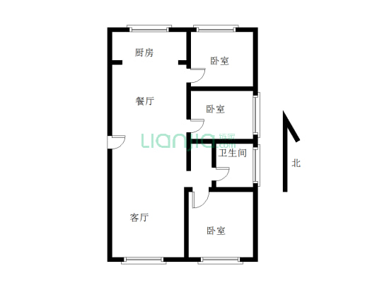 悦山壹号独立两室明厅格局，小区环境好，楼间距大-户型图