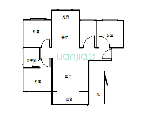 九龙广场3室 毛坯现房 3期  可贷款-户型图