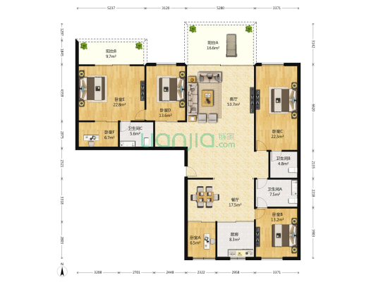 融景居 6室2厅3卫 282平方