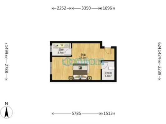 朝西户型，采光很好，处于各种便利的地理位置-户型图