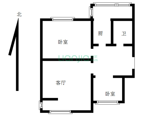 南北通透两居，好楼层，采光视野好，无遮挡，环境好。-户型图
