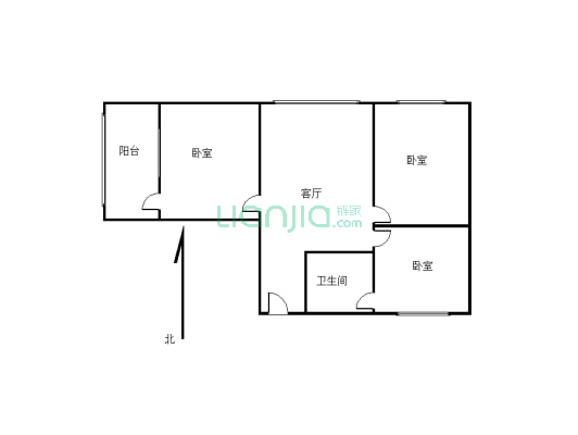 陈家坡  两室  简单的装修  顶楼可以种菜-户型图