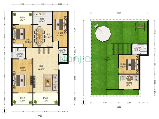 江南苑 4室2厅3卫 142平方