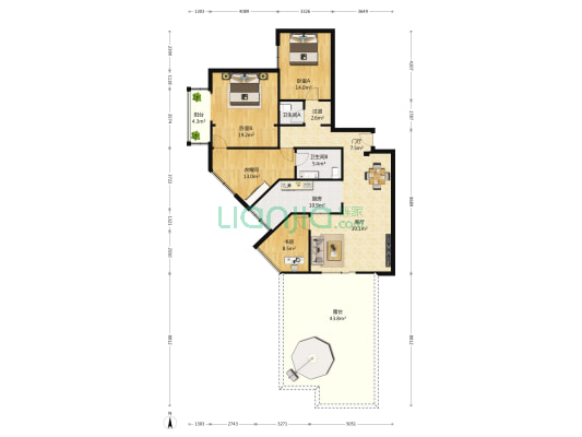 宝华家园 3室1厅2卫 158平方
