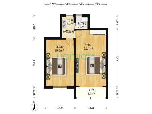 万春小区 2室0厅1卫 48平方
