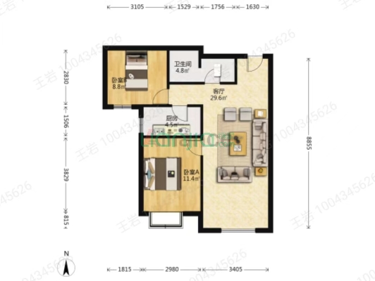 北京通勤小区，涿州北京交界，出门838车站，-户型图