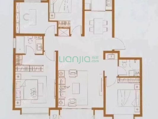 南北通透大四居  名厨明卫，房证满二，公交直达-户型图