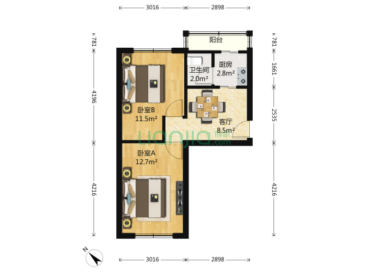 春风巷 2室1厅1卫 50平方