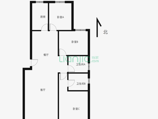 经开区高铁站宝能城电梯3室YOYO环球港-户型图