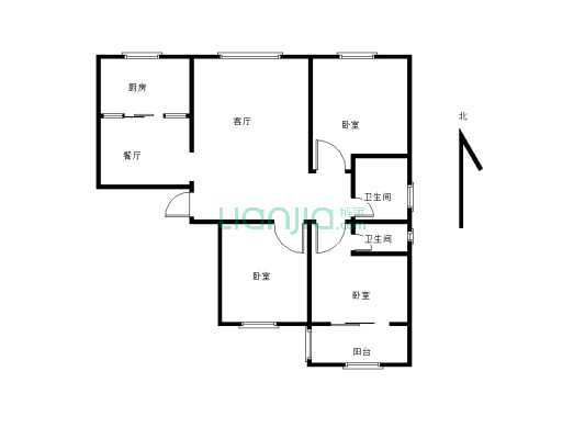 祥瑞家园，三室两厅两卫，小区环境干净舒适-户型图
