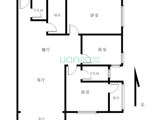 急卖亿昇花园 148平 有证有暖 中间楼层 小区经典户型-户型图