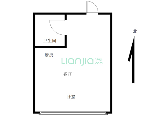 兴隆财富九龙城一居室，单身公寓-户型图
