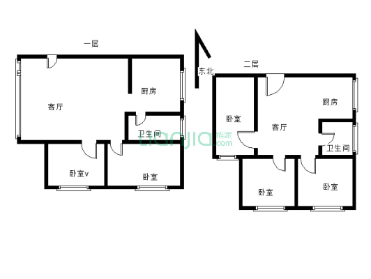 上江北新街旁广厦小区5房2厅2厨2卫拎包入住诚心卖-户型图