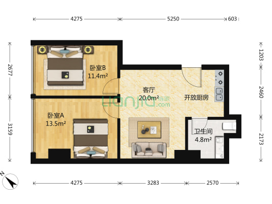 蔡屋围商圈公寓酒店式装修出售、整洁干净。