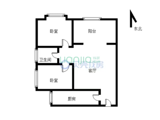 上江北红坝路，简装三房，拎包入住诚心低价出售-户型图