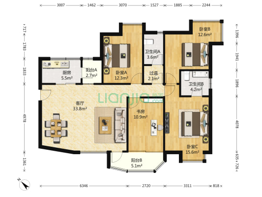 宏信南樾 4室1厅2卫 132平方
