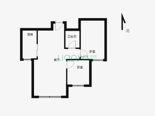 小两室，拎包入住，上121，好楼层，容易出租-户型图
