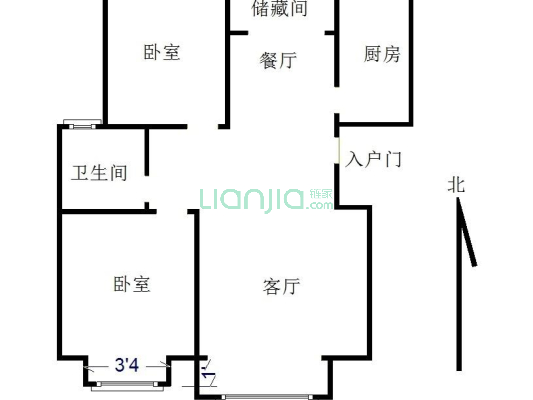 此房房本满二年税费低，采光视野好，集中供暖-户型图