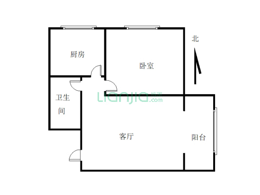 广信馨苑 1室1厅 南-户型图