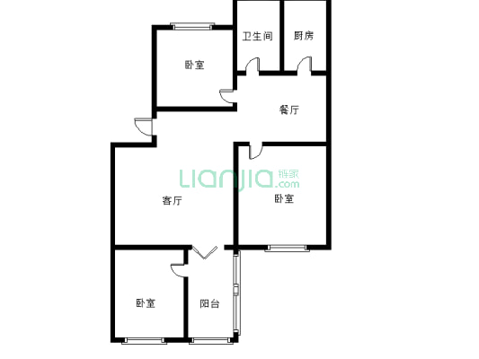 县府小区 3室1厅 南 北-户型图