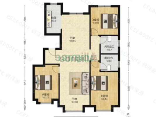紫樾华庭二期 3室2厅 南 北-户型图