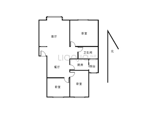富康苑3室2厅1卫小区环境好适合居住-户型图