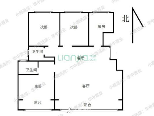 学府澜湾二期 3室2厅 南 北-户型图
