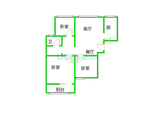 地质嘉园 3室2厅 南 北-户型图