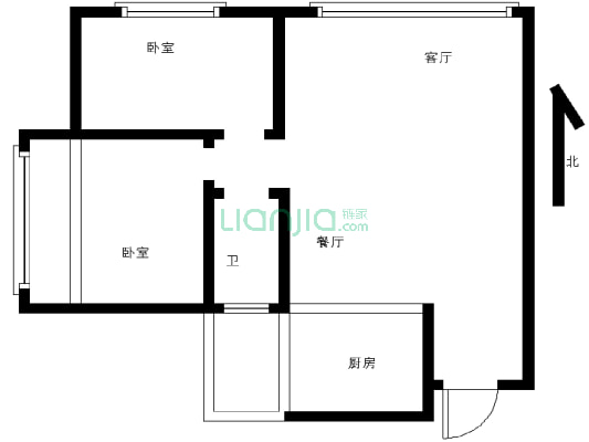 物流港悦城小区    正规两室两厅-户型图