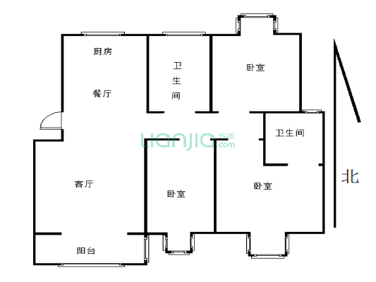 荣盛社区的步梯五楼，东胡，业主诚意出售，改善型住房-户型图