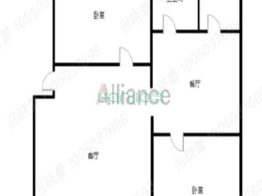 物探七号院 东安小区北区新楼 大两居-户型图