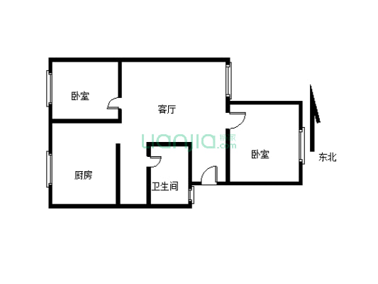 标准两房，全新住家装修，拎包即住-户型图