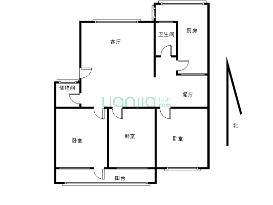 中州商贸城家属苑，步梯大三房便宜出售-户型图