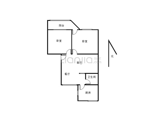 标准三室精装修可直接拎包入住户型好-户型图