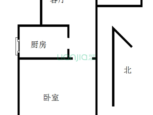 小区干净整洁，出门就是上学，正规一居室。带装修-户型图