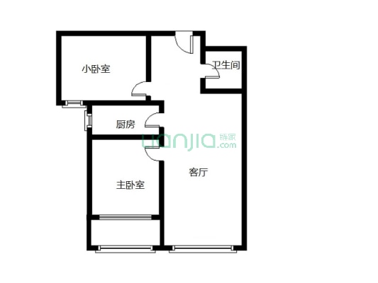 水榭春天 2室1厅 南-户型图