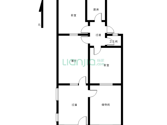 庆北小区两室一厅一楼带院业主诚心出售-户型图